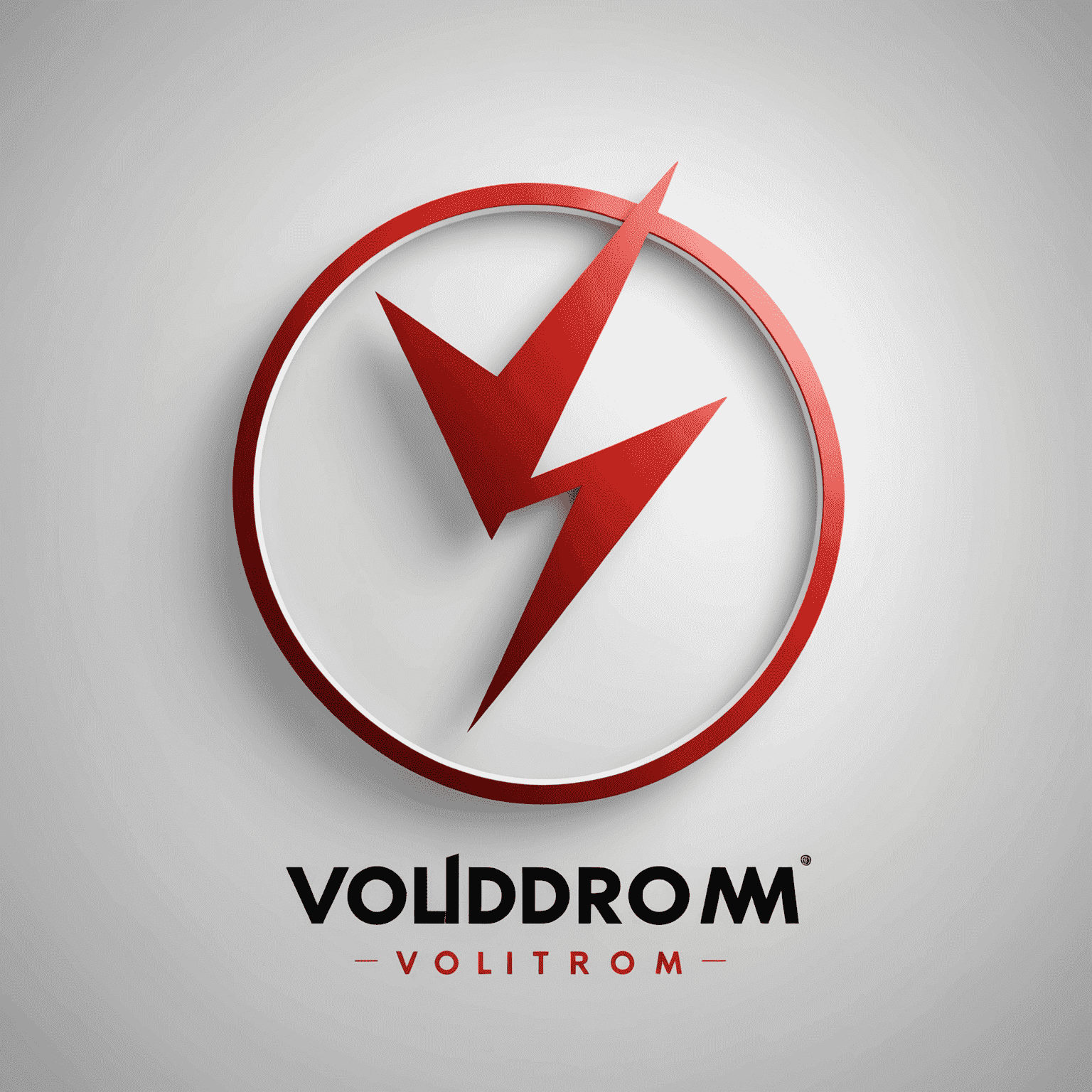 VoltDrom logo - een modern, strak ontwerp met rode accenten